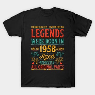 Legends Were Born In 1958 Birthday T-Shirt